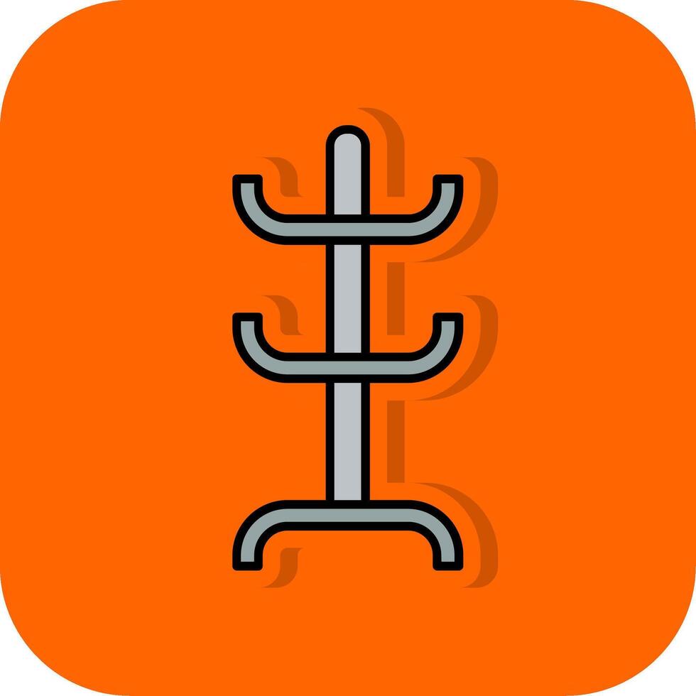 täcka kuggstång fylld orange bakgrund ikon vektor
