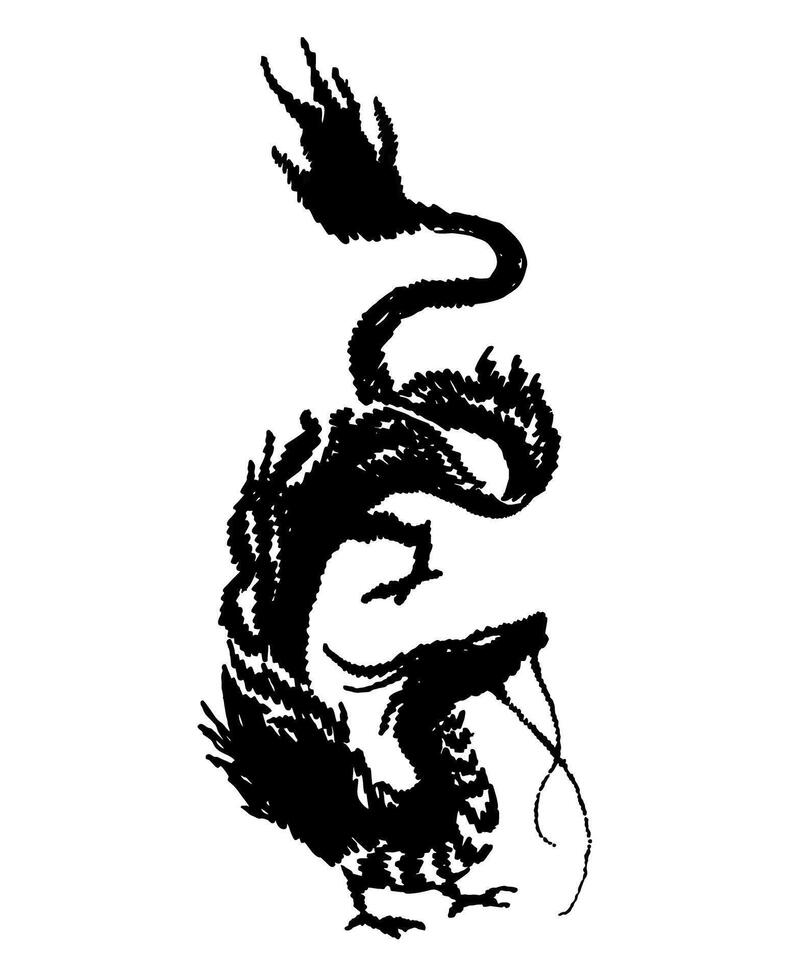 Chinesisch s Drachen von das Tinte malen. Chinesisch Neu Jahr Illustration zum das Jahr von Drachen. skizzieren vektor