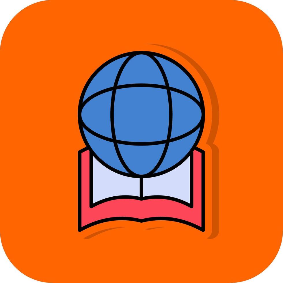 global Bildung gefüllt Orange Hintergrund Symbol vektor