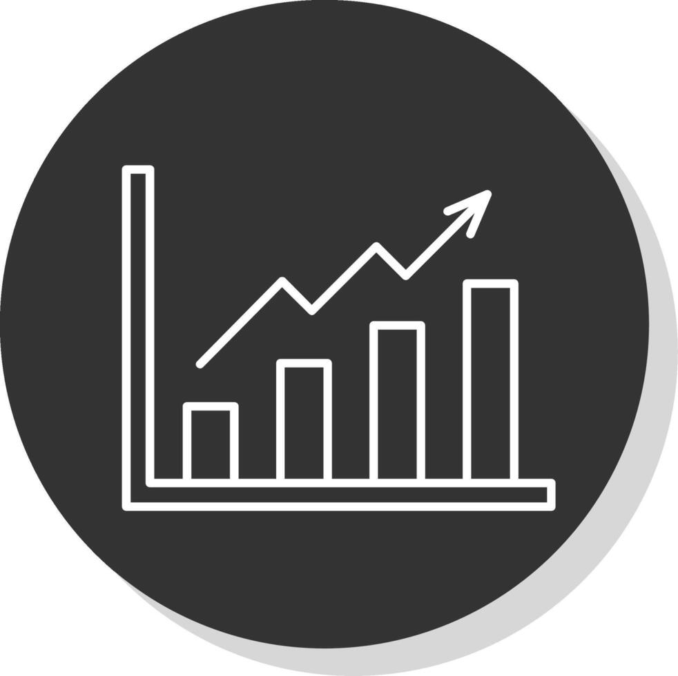 tillväxt Graf linje grå cirkel ikon vektor