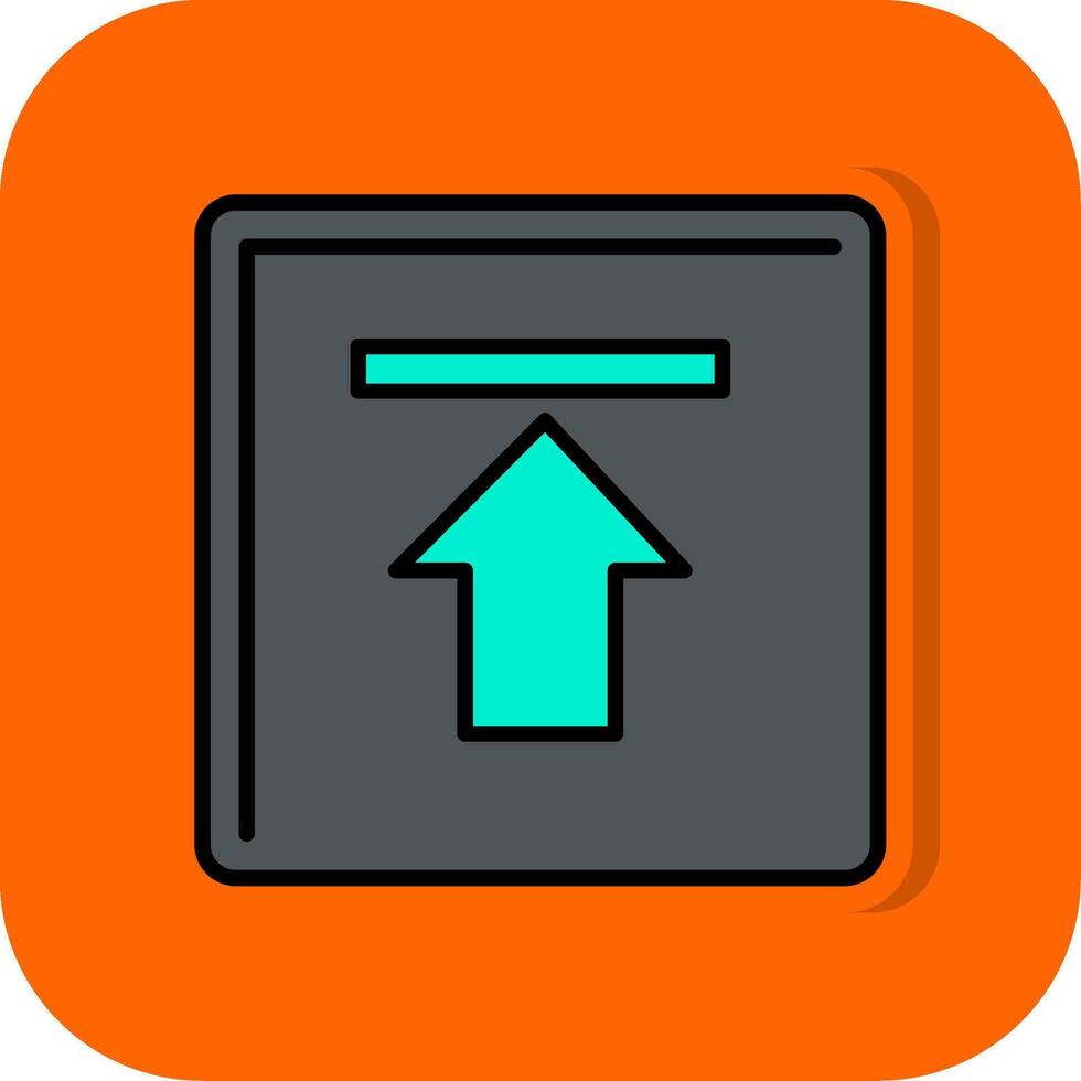 oben Pfeil gefüllt Orange Hintergrund Symbol vektor