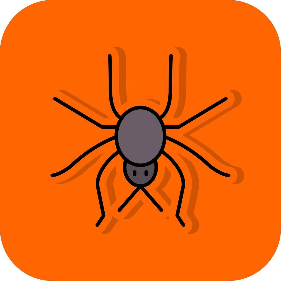 Spinne gefüllt Orange Hintergrund Symbol vektor