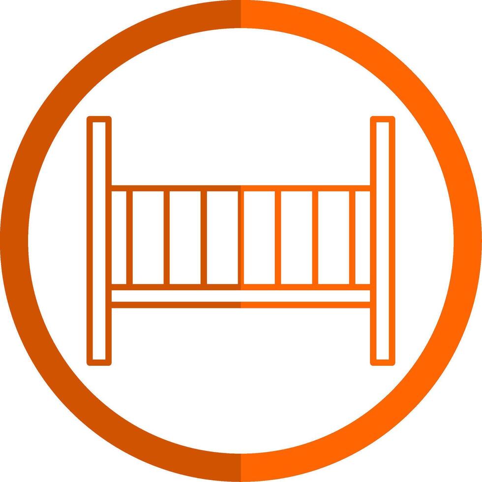 Baby Krippe Linie Orange Kreis Symbol vektor