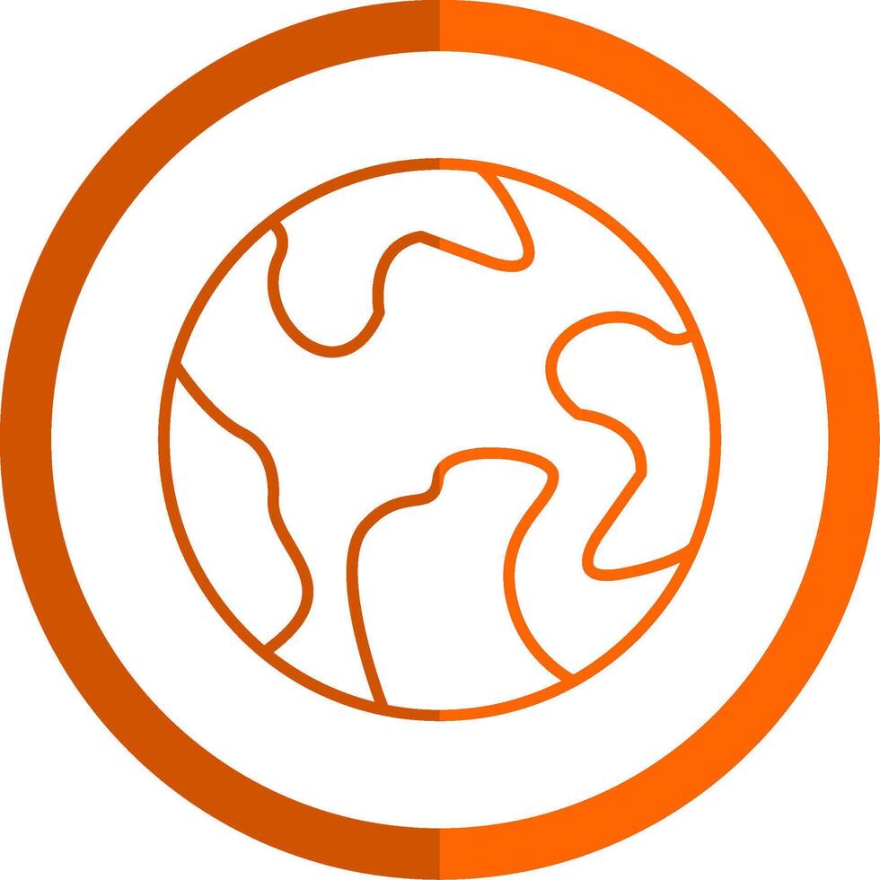 jord linje orange cirkel ikon vektor