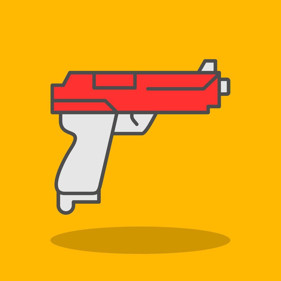 pistol fylld skugga ikon vektor