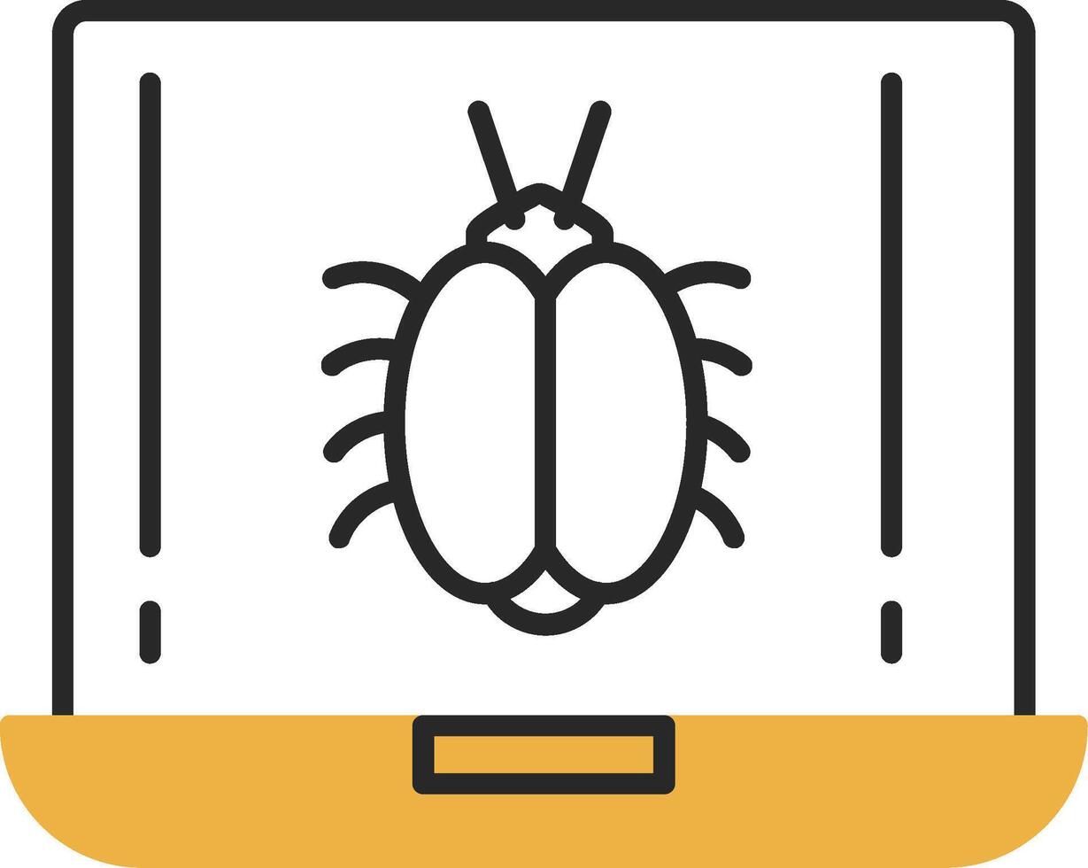 insekt flådd fylld ikon vektor