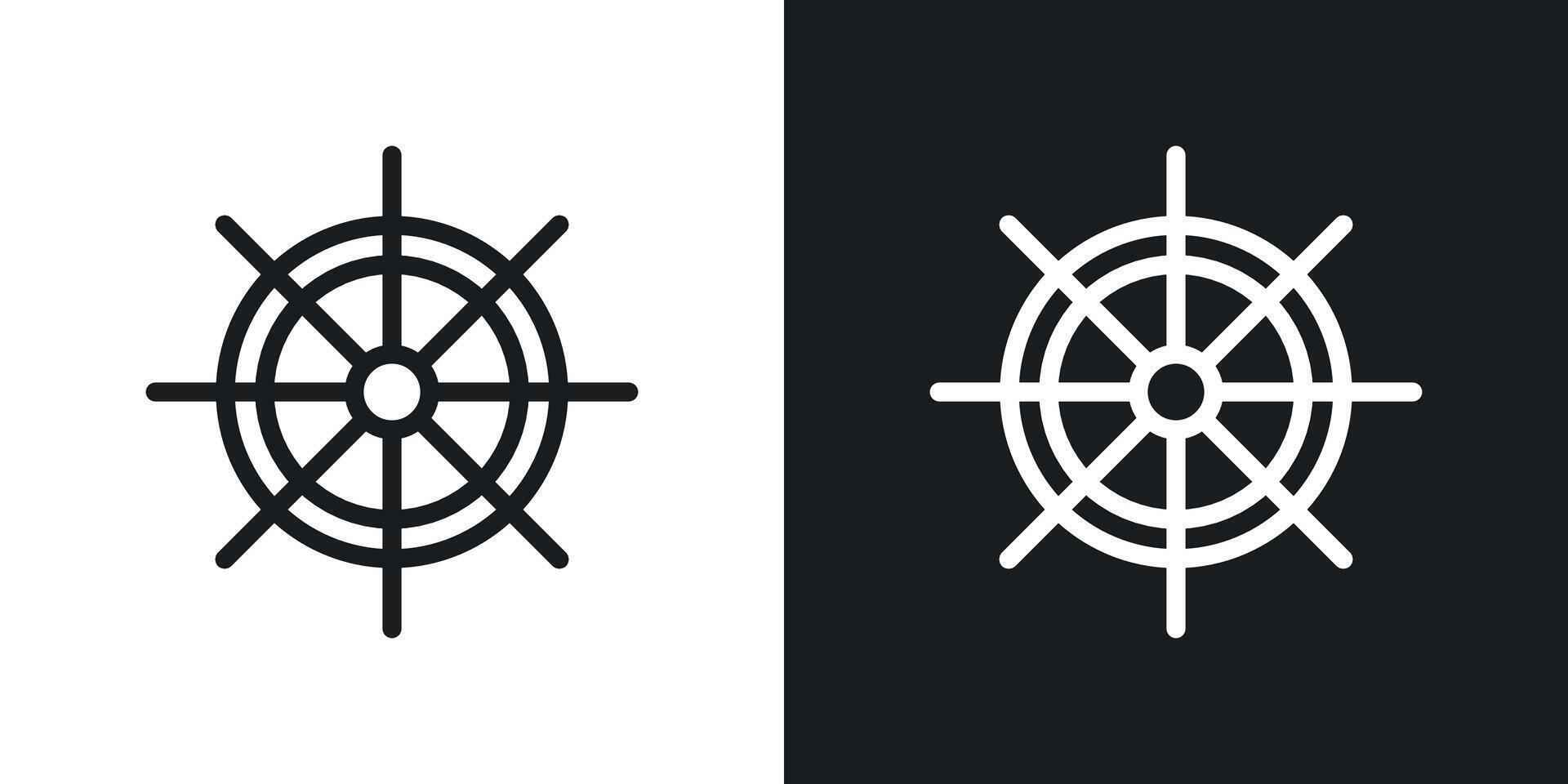 fartyg hjul ikon uppsättning vektor