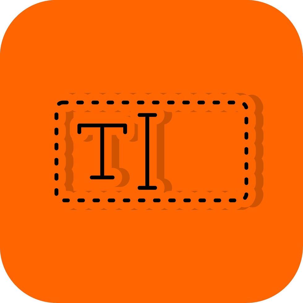 Text Box gefüllt Orange Hintergrund Symbol vektor