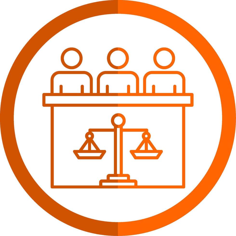 Gericht Jury Linie Orange Kreis Symbol vektor