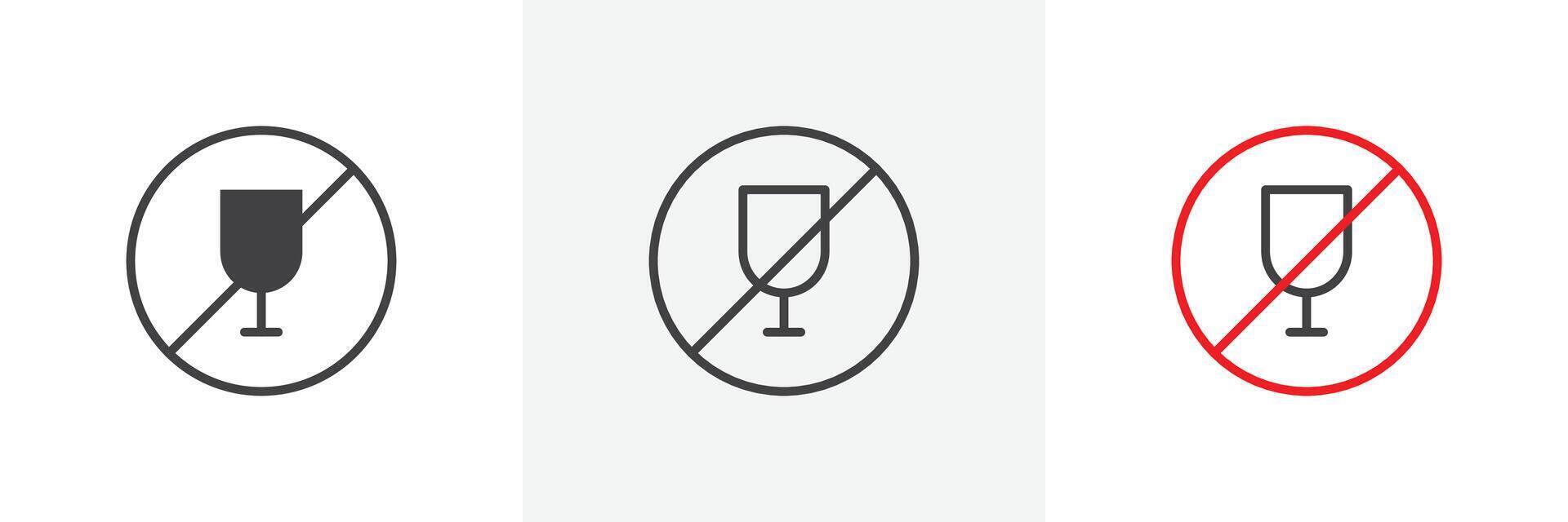 Nein Wein Zeichen einstellen vektor