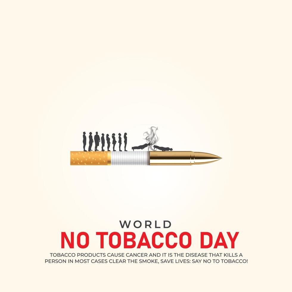 värld utan tobak dag. värld utan tobak dag kreativ annonser design Maj 31. , 3d illustration vektor