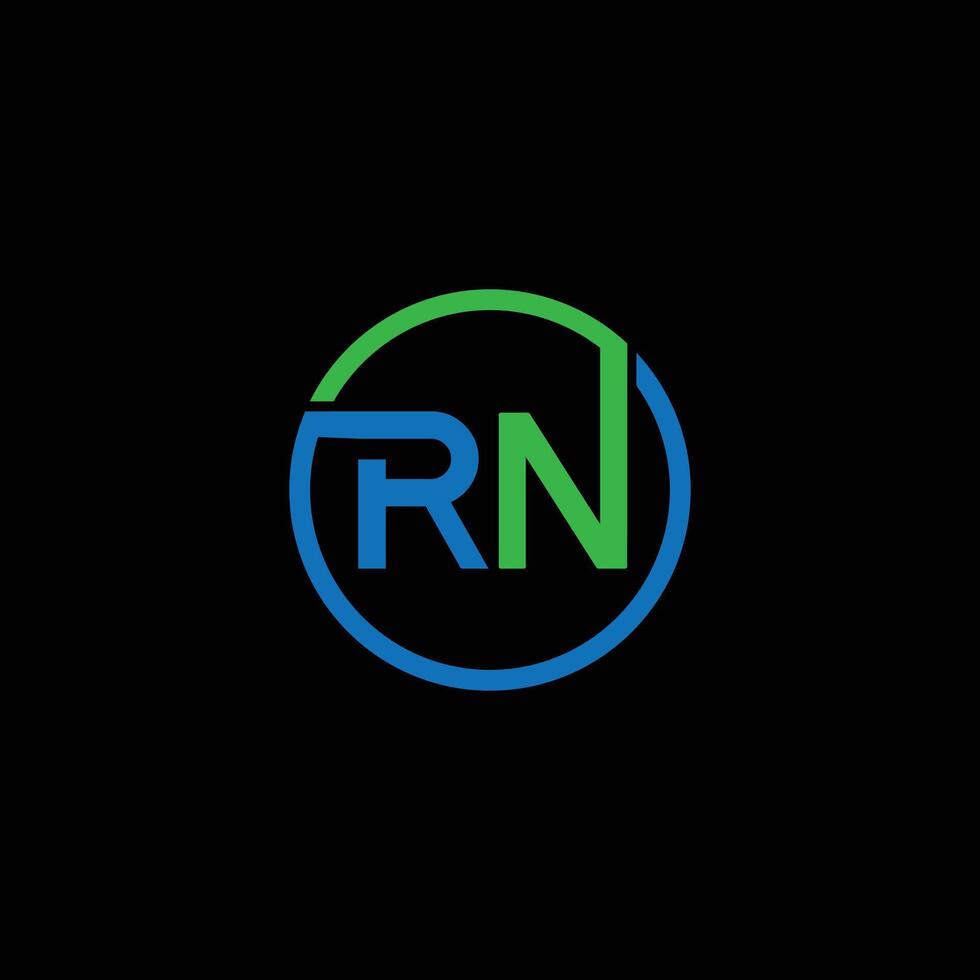 rn Brief Initiale Logo Design vektor