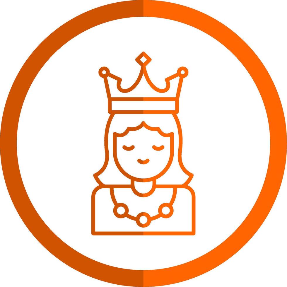 prinsessa linje orange cirkel ikon vektor