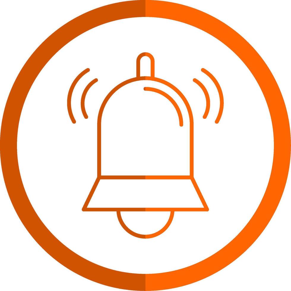 Glocke Linie Orange Kreis Symbol vektor