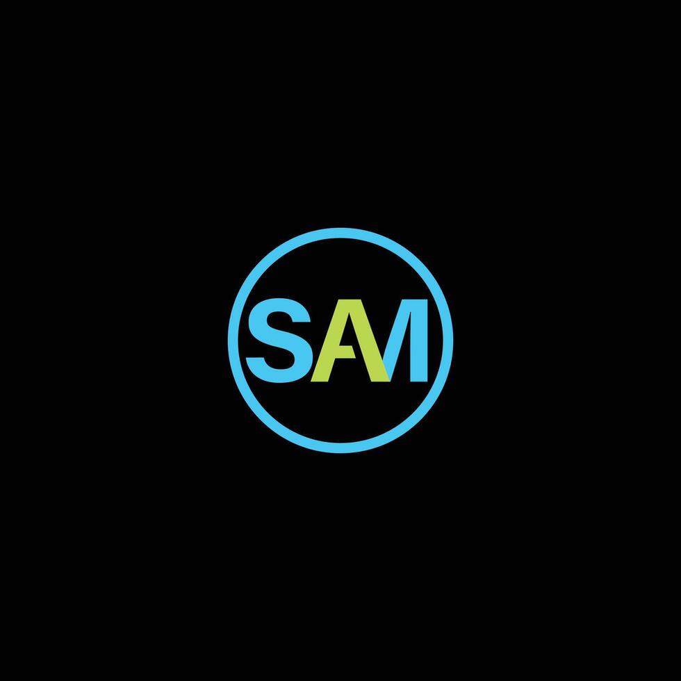 sam brev första logotyp design vektor