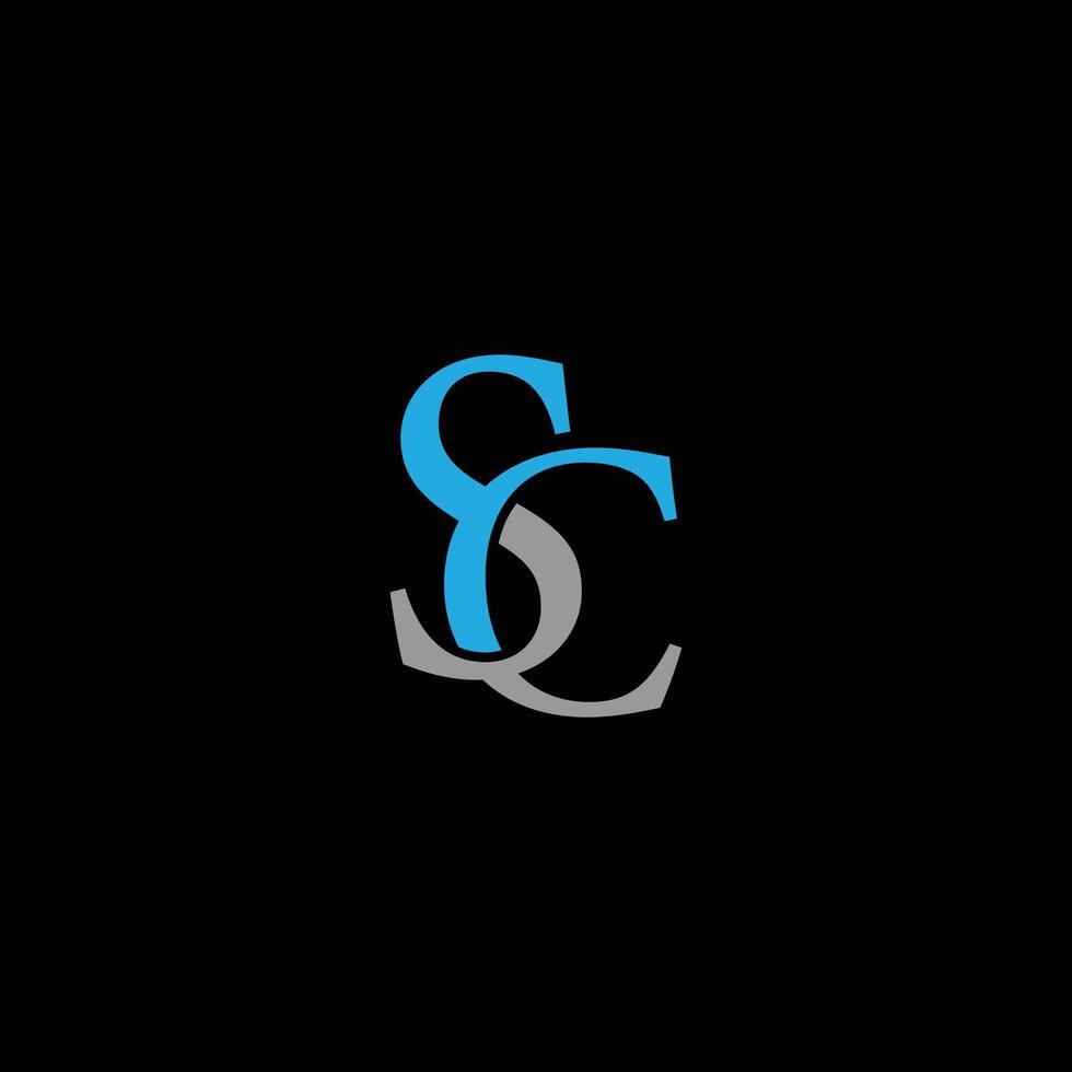 sc brev första logotyp design vektor