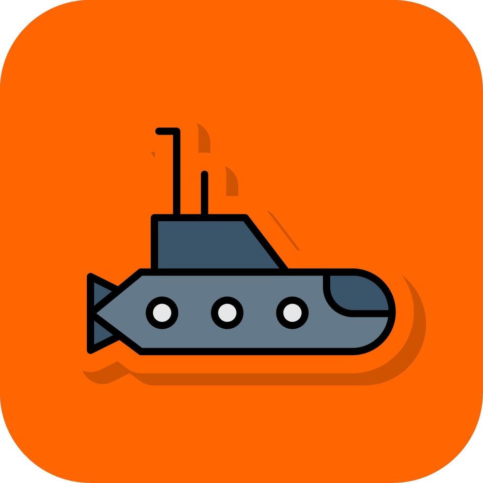 U-Boot gefüllt Orange Hintergrund Symbol vektor