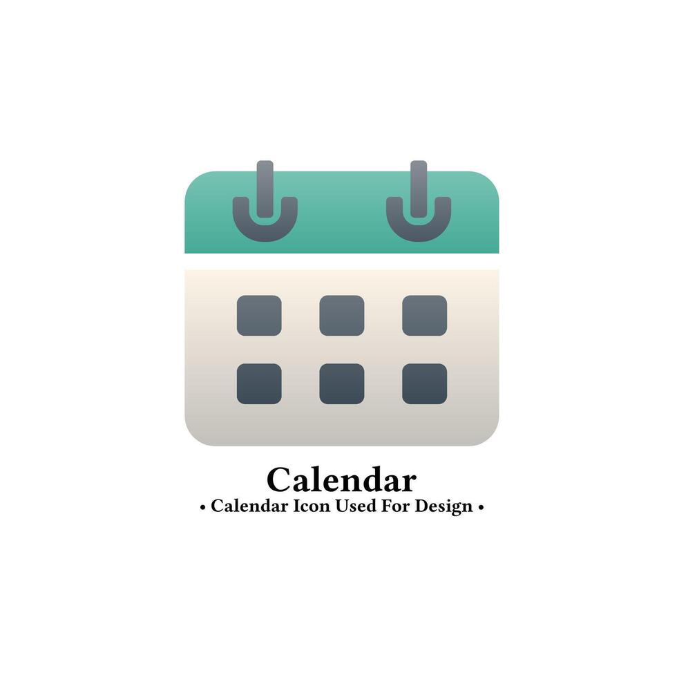 Kalender Symbol im modern Stil isoliert auf Weiß Hintergrund. Kalender Symbol zum Netz und Handy, Mobiltelefon Design. Gradient farbig Stil. vektor