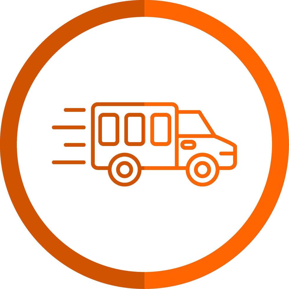 Lieferung LKW Linie Orange Kreis Symbol vektor