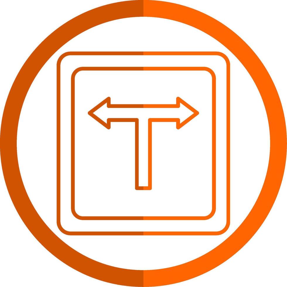 t Kreuzung Linie Orange Kreis Symbol vektor