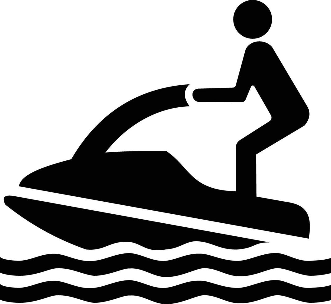 ein Mann Reiten ein Jet Ski auf das Wasser vektor