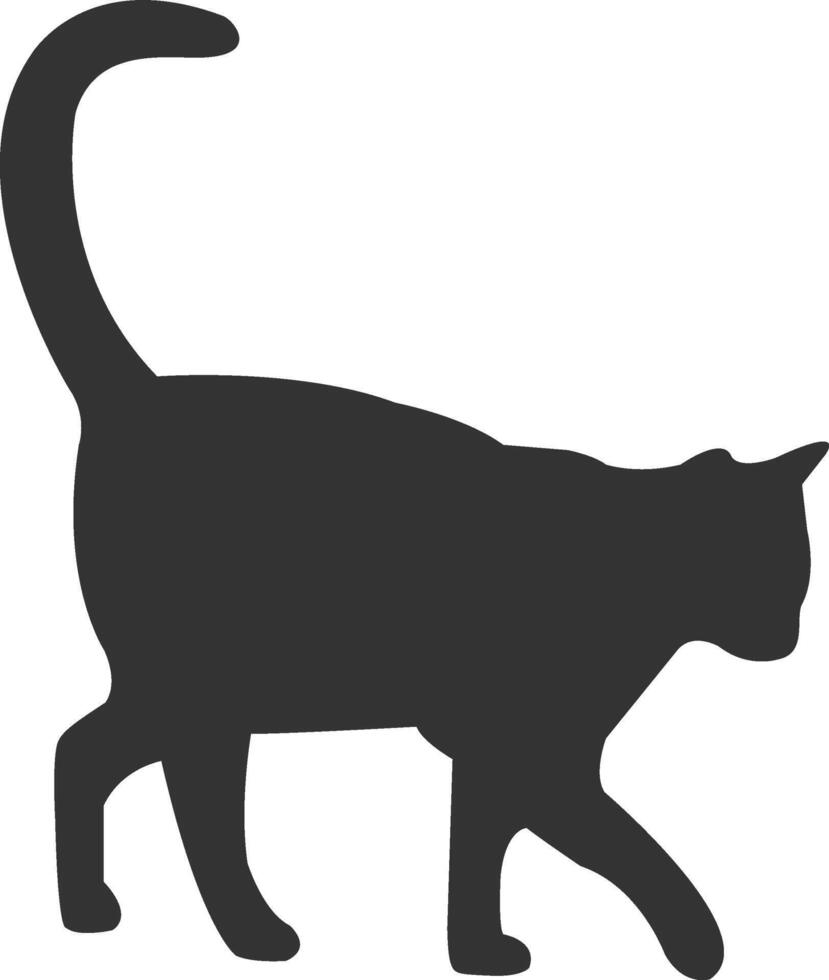 en silhuett av en katt gående på en vit bakgrund vektor