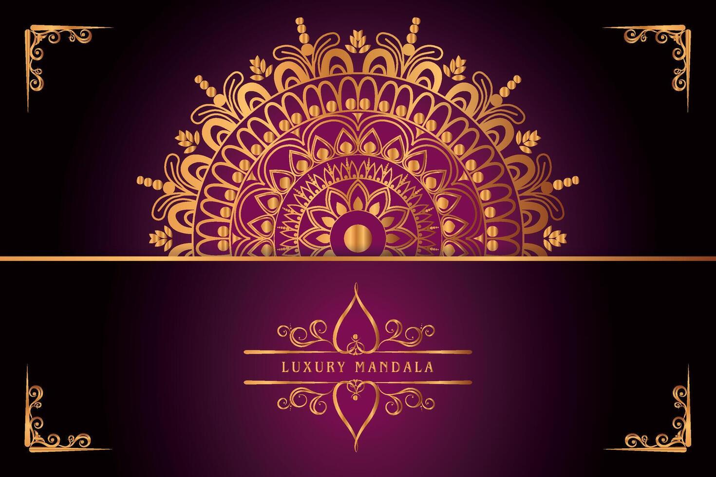 golden Mandala Design mit Farbverläufe Hintergrund vektor