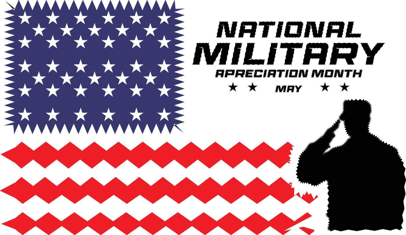 National Militär- Anerkennung Monat Design ist ein visuell Feier von das Mut und Opfern von unser bewaffnet Kräfte vektor