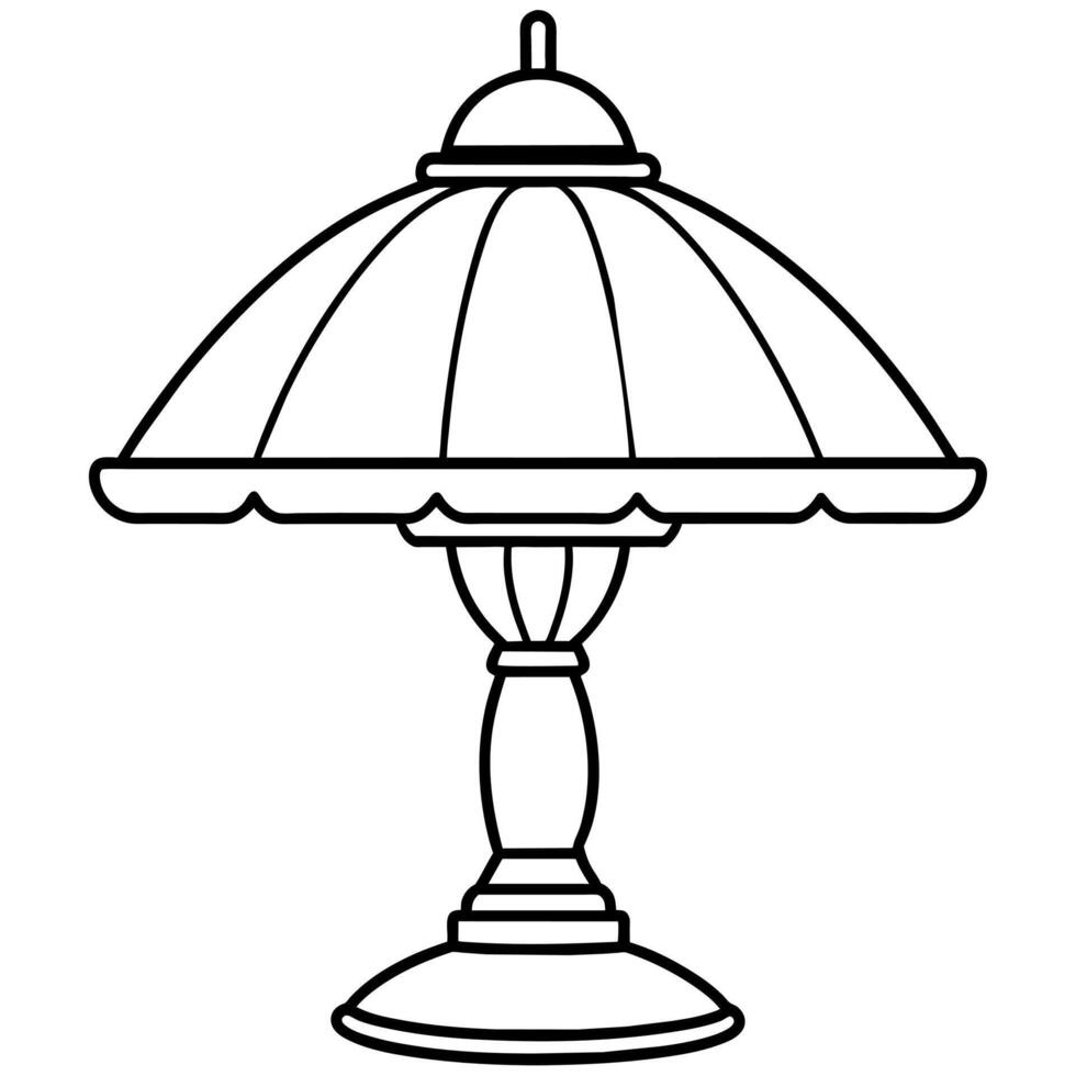 Lampe Gliederung Illustration Digital Färbung Buch Seite Linie Kunst Zeichnung vektor