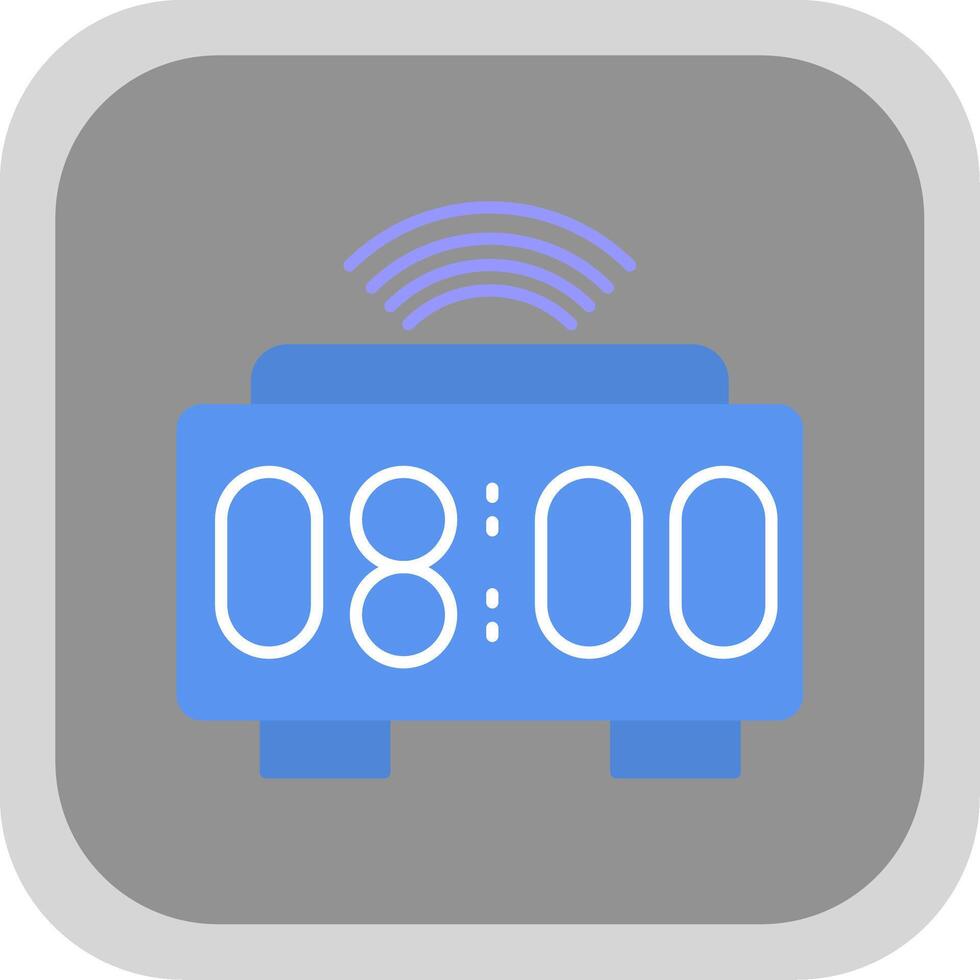 smart klocka platt runda hörn ikon vektor