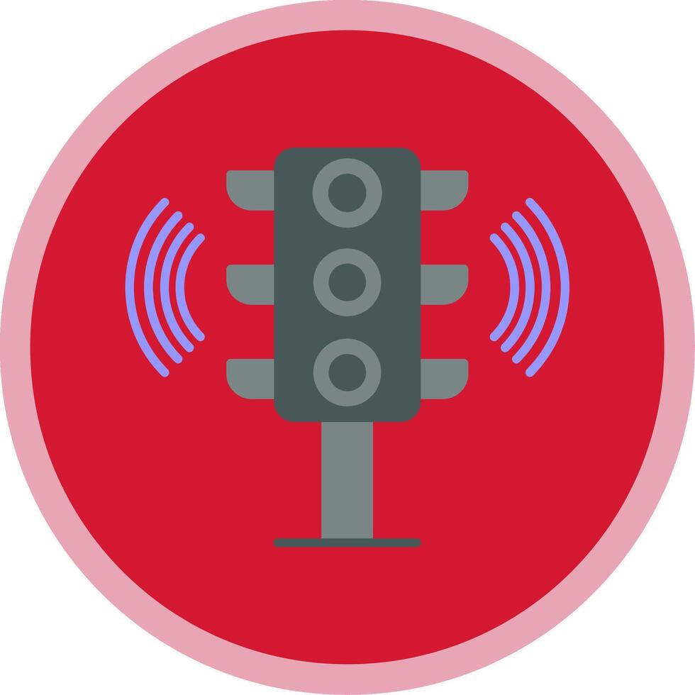 trafik signal platt mång cirkel ikon vektor