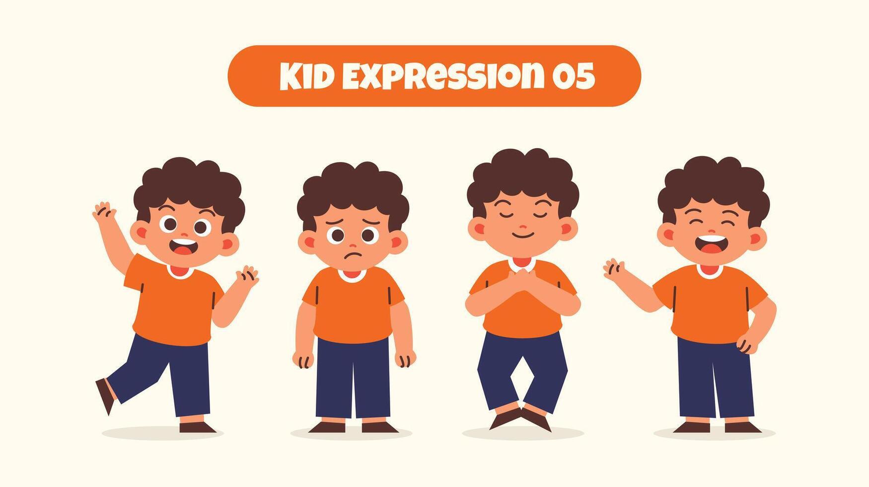 pojke unge i olika uttryck och gest vektor