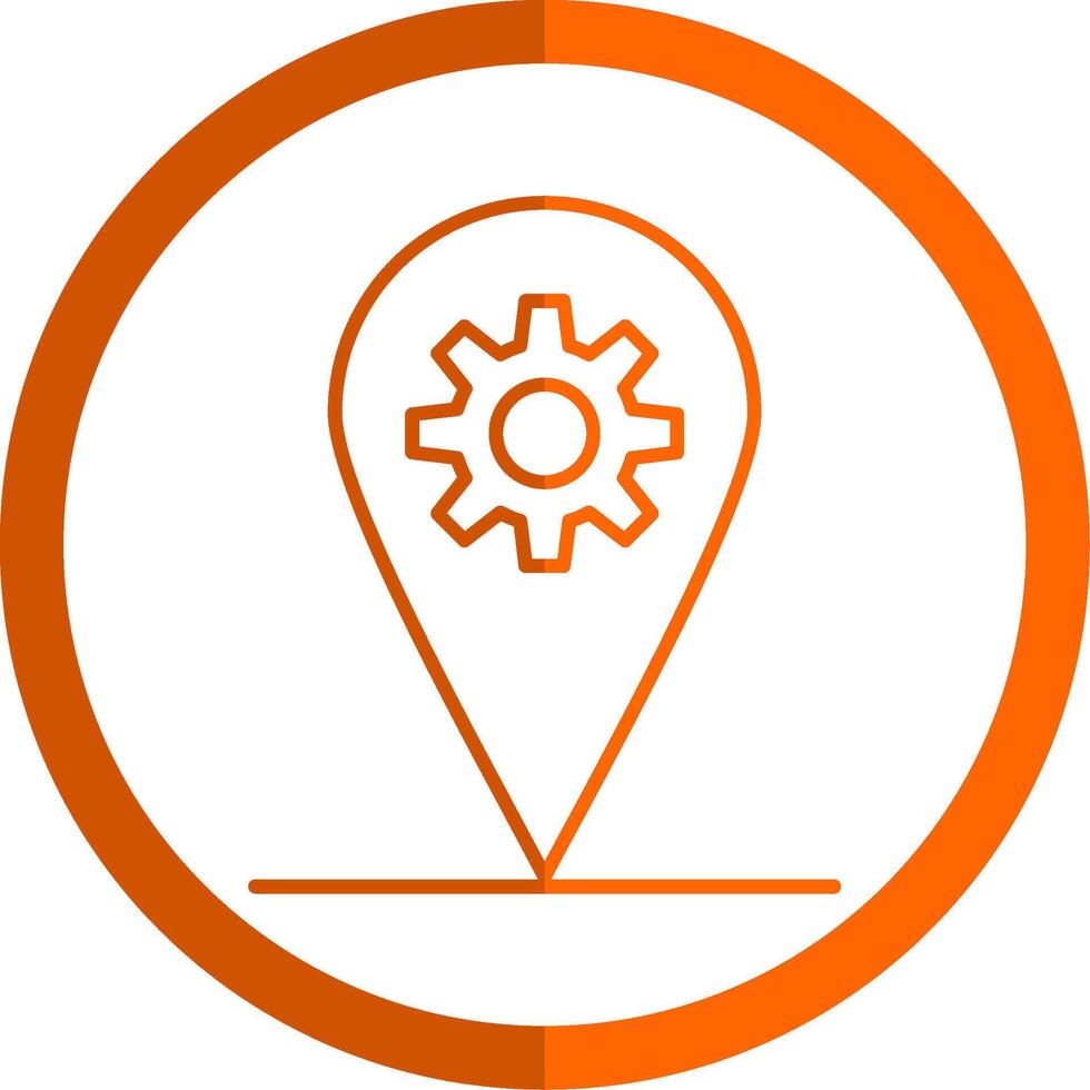 lokalisering linje orange cirkel ikon vektor