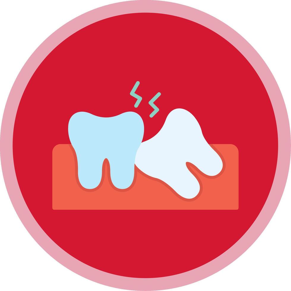 visdom tand platt mång cirkel ikon vektor