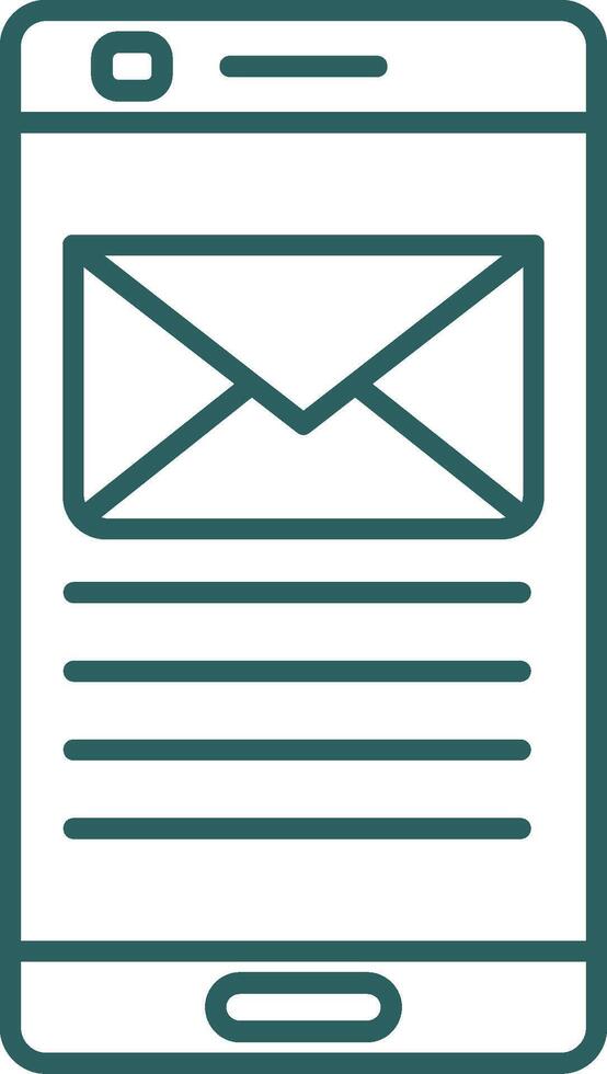 Email Linie Gradient runden Ecke Symbol vektor