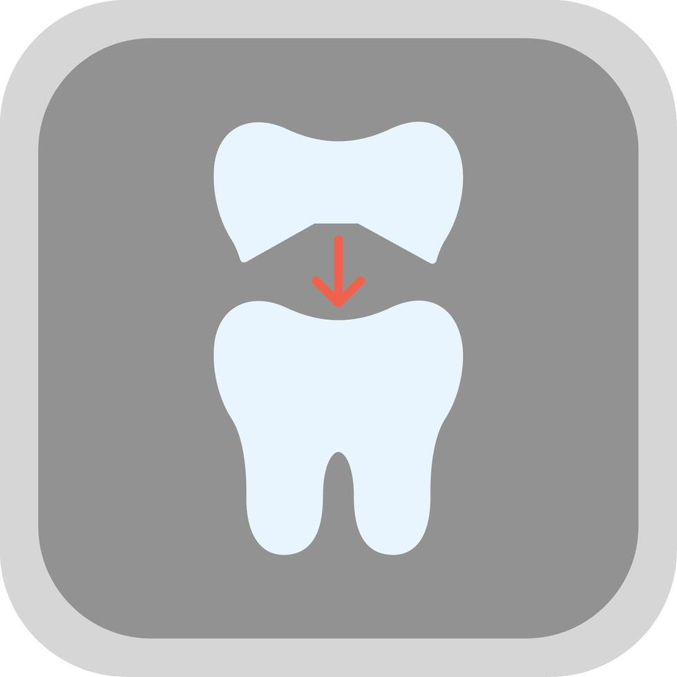 Zahn Deckel eben runden Ecke Symbol vektor