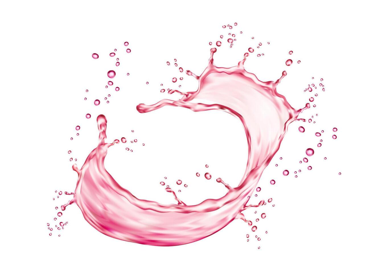 realistisch Rosa Wasser Strudel Spritzen mit Tropfen vektor