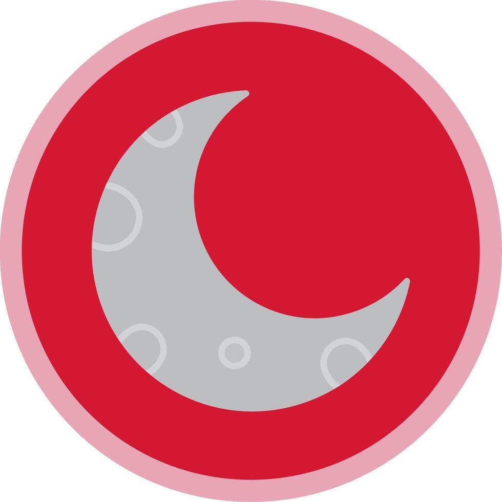 halv måne platt mång cirkel ikon vektor