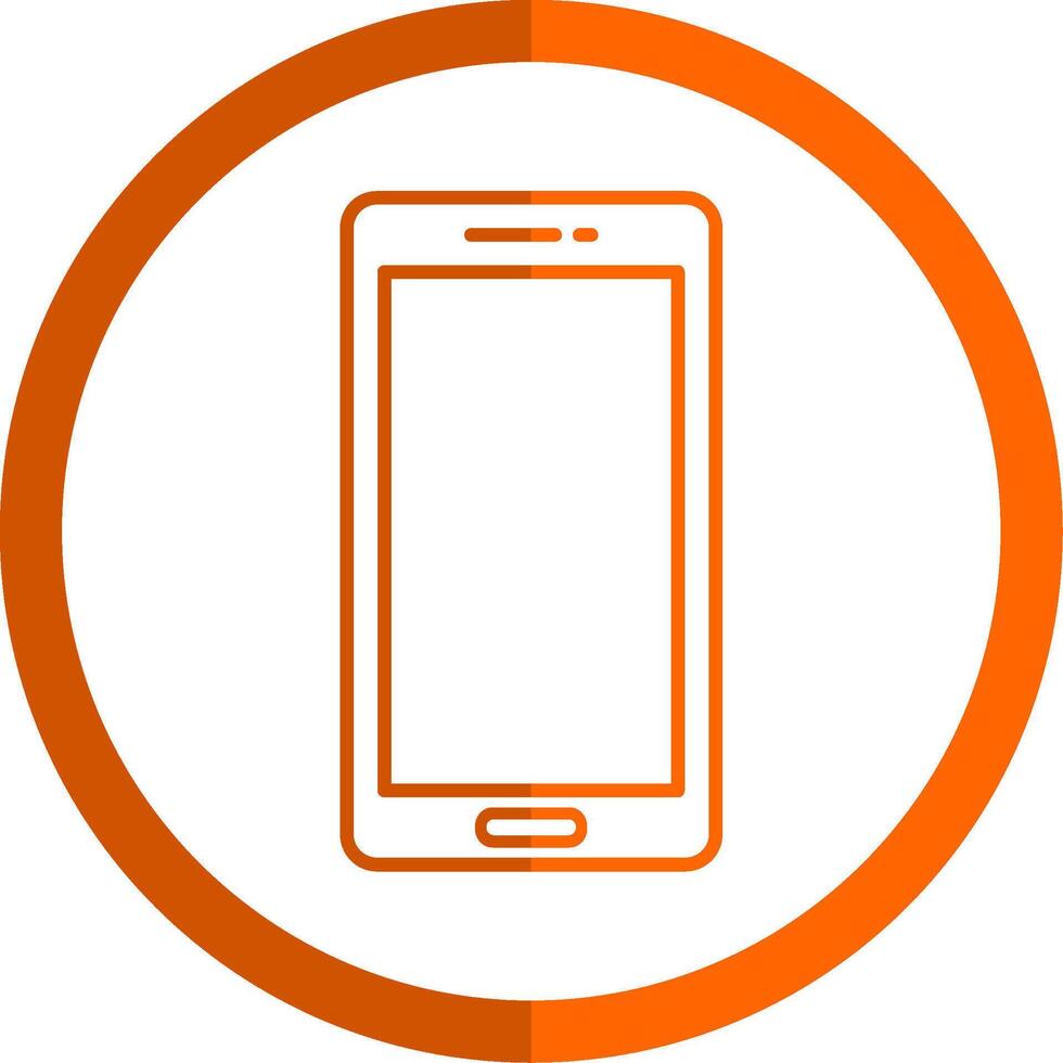 Handy, Mobiltelefon Telefon Linie Orange Kreis Symbol vektor