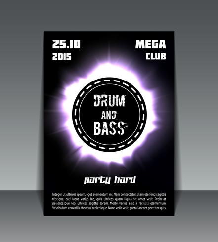 Trommel- und Bass-Party-Flyer vektor