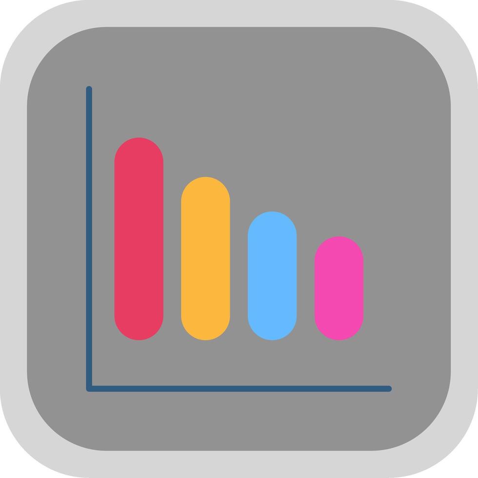 Bar Diagramm eben runden Ecke Symbol vektor