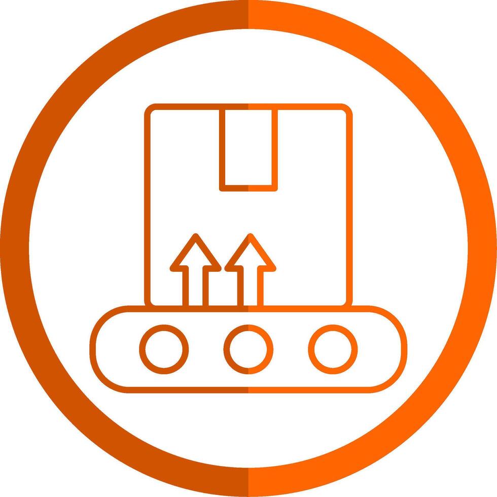 transportband linje orange cirkel ikon vektor