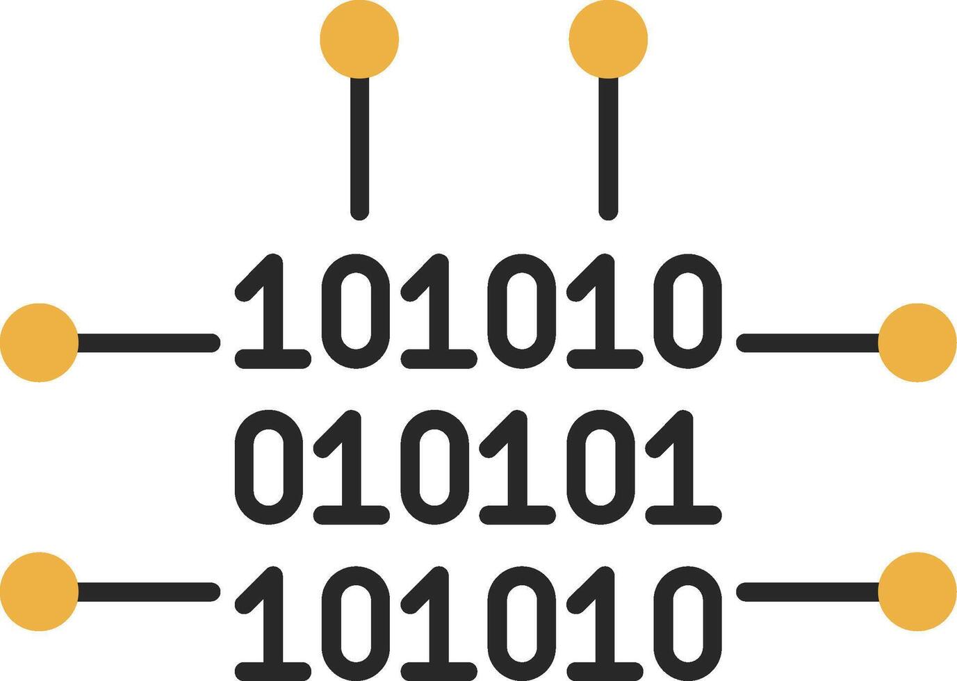 binär koda flådd fylld ikon vektor