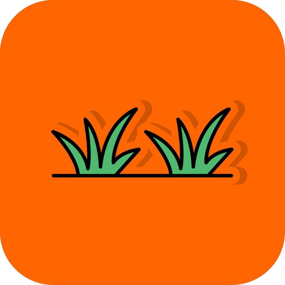 Gras gefüllt Orange Hintergrund Symbol vektor