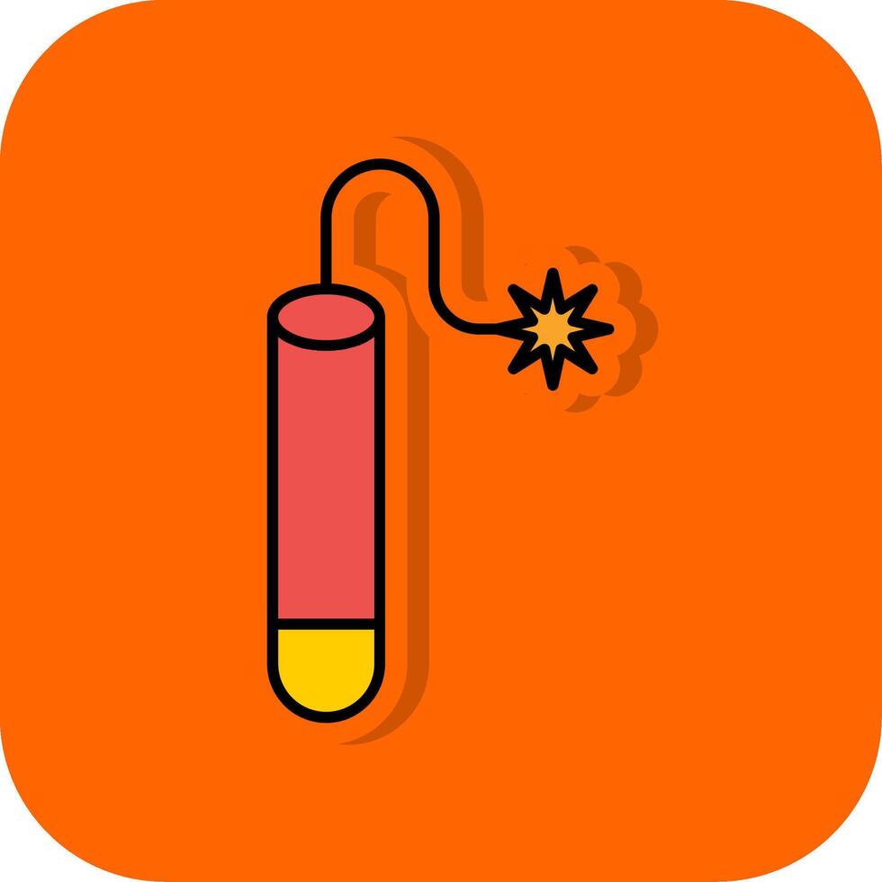 tnt gefüllt Orange Hintergrund Symbol vektor