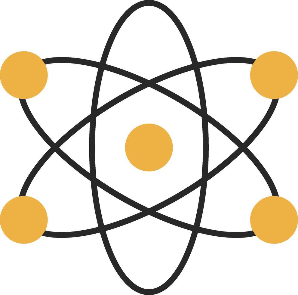 atom flådd fylld ikon vektor