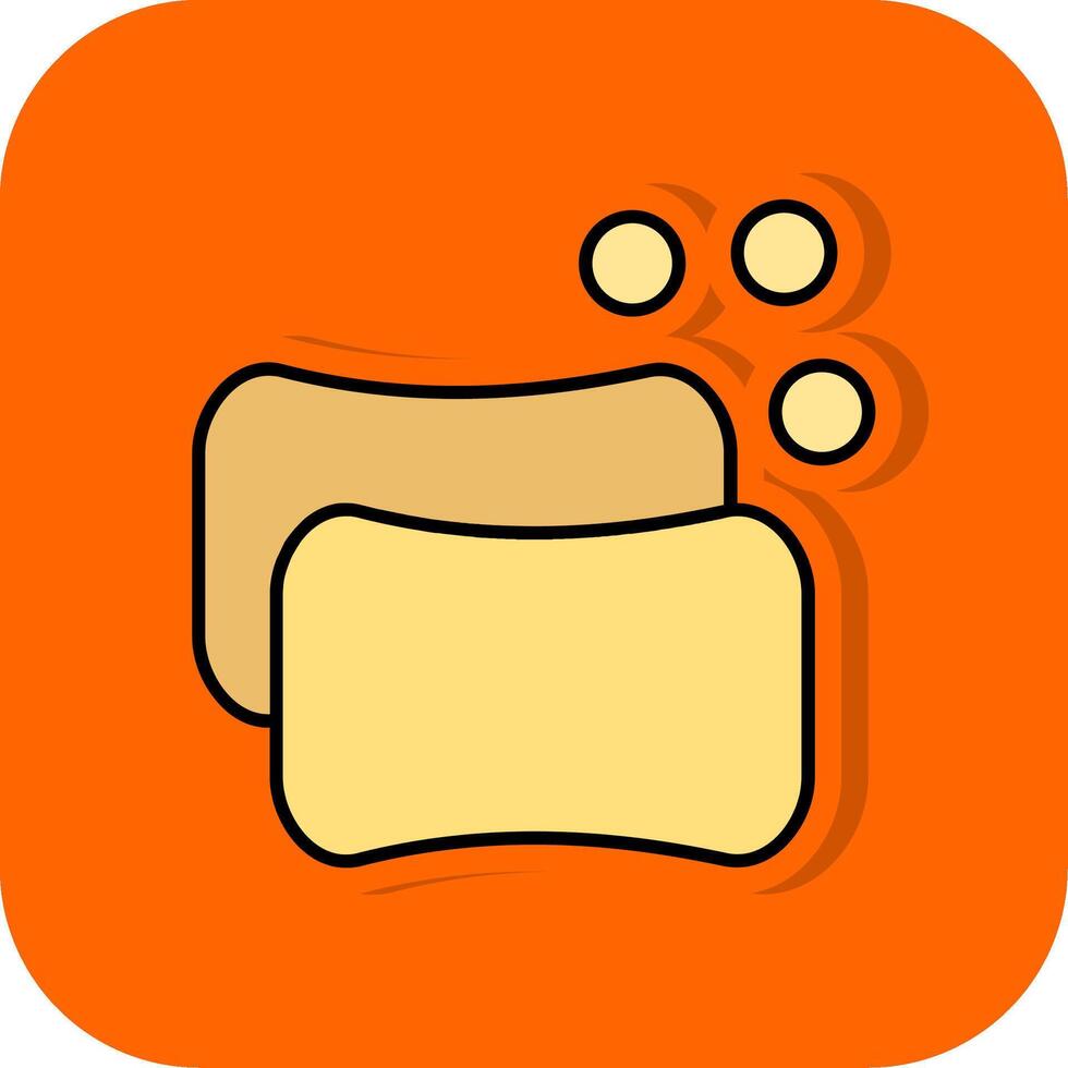 tvål fylld orange bakgrund ikon vektor