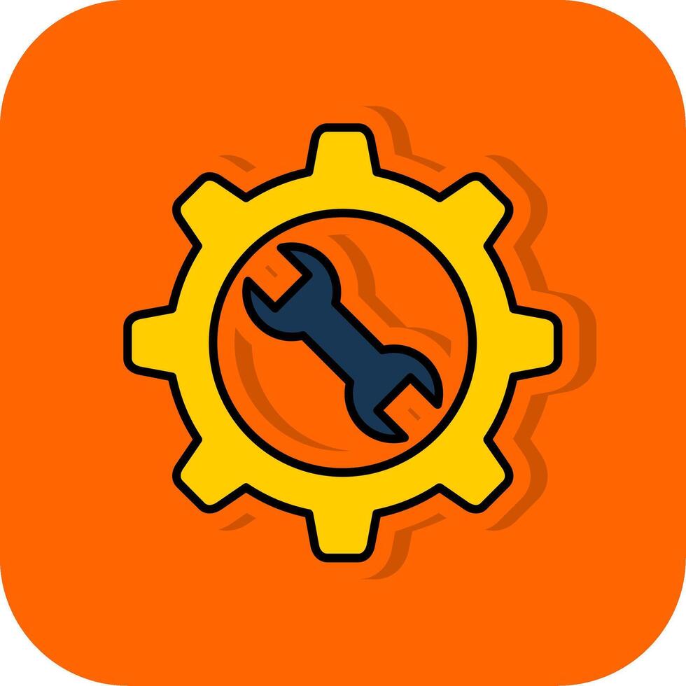 underhåll fylld orange bakgrund ikon vektor
