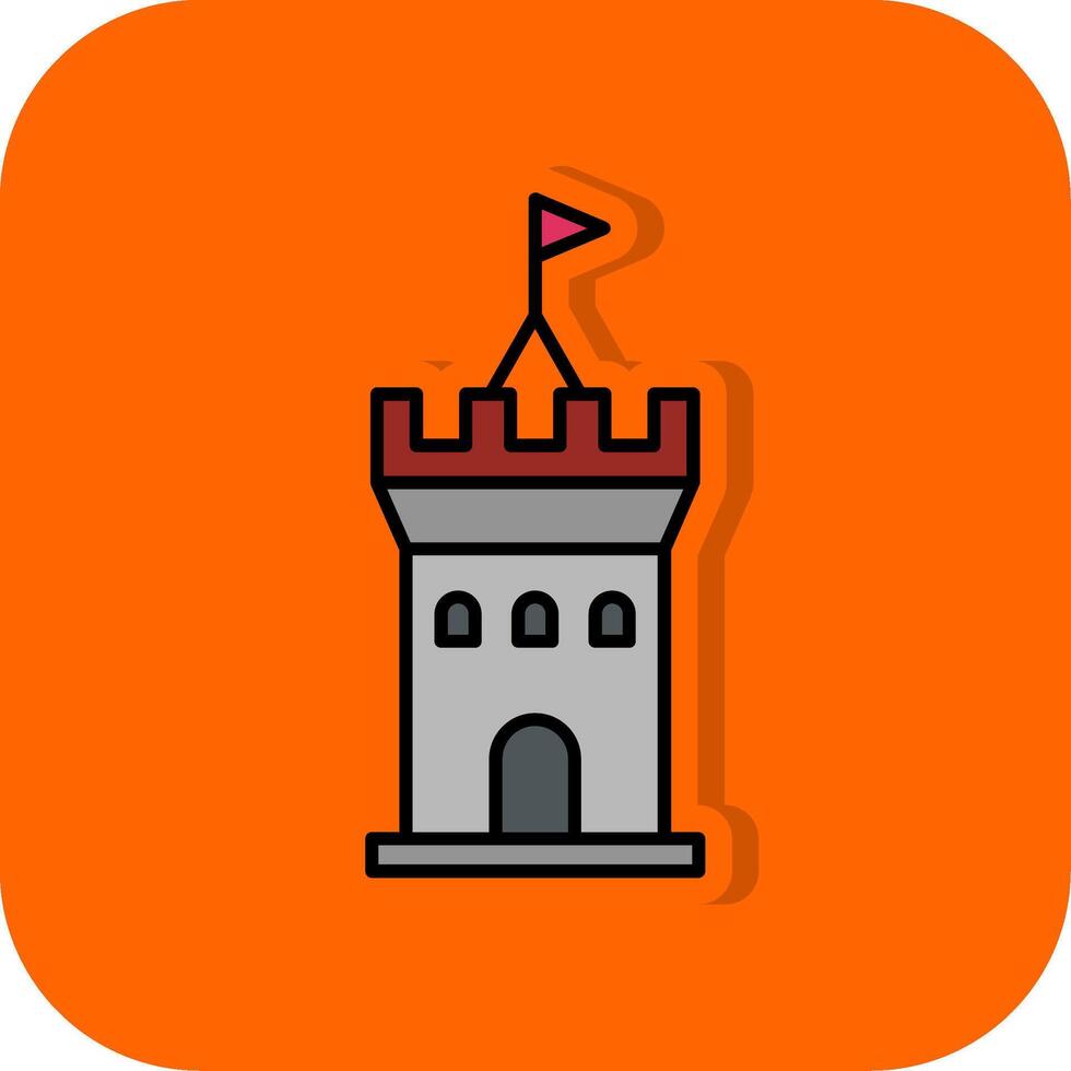 slott fylld orange bakgrund ikon vektor