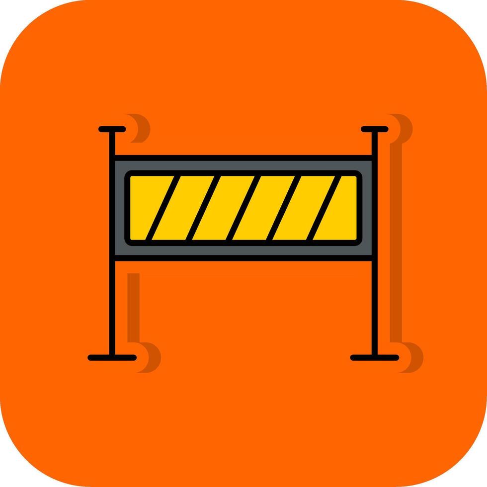 barriär fylld orange bakgrund ikon vektor